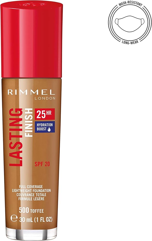 Rimmel Lasting Finish 25hr Foundation - 500 Toffee | a-z cosmetics